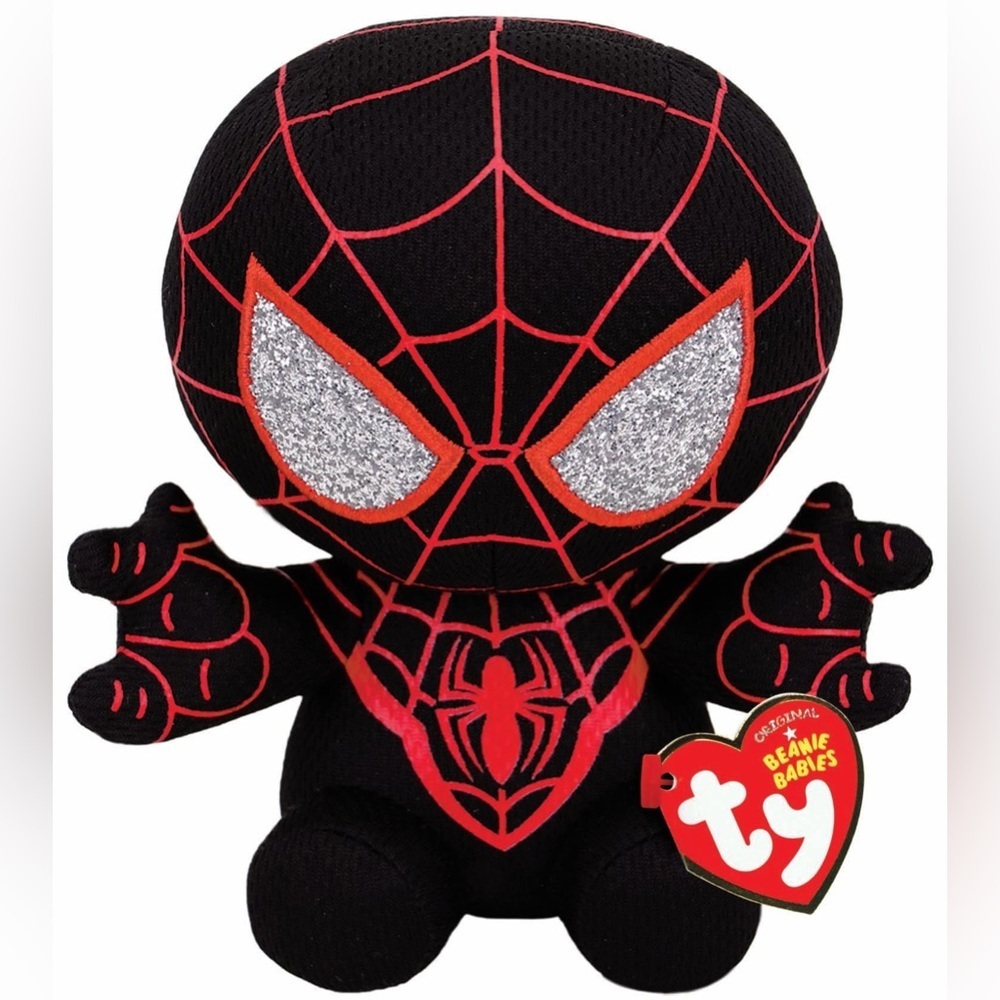 2019 Ty Beanie Baby 6" Marvel Miles Morales Spider-Man Spider Verse Plush.